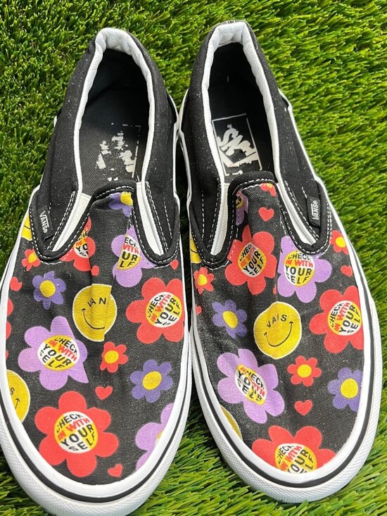 Vans Classic Slip-On Radically Happy Mens Size 9 Black Athletic Shoes Sneakers main image 8